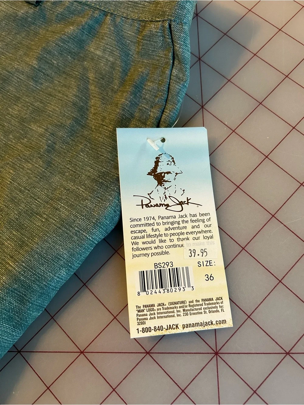 Panama Jack Men's Sea Blue Flat Front Swim Trunks NWT Size 36